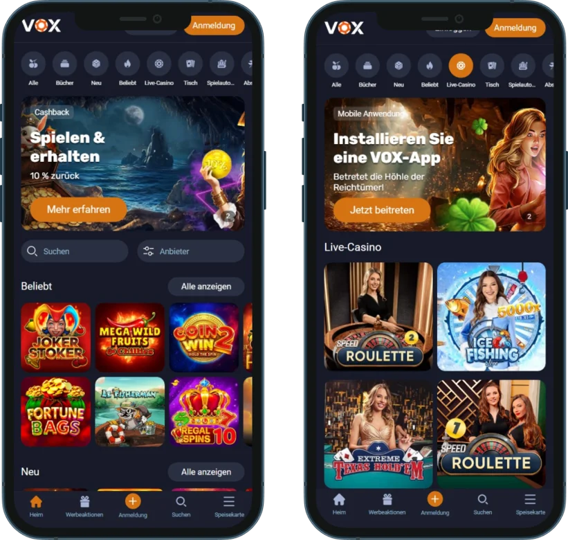 Live-Casino mobil